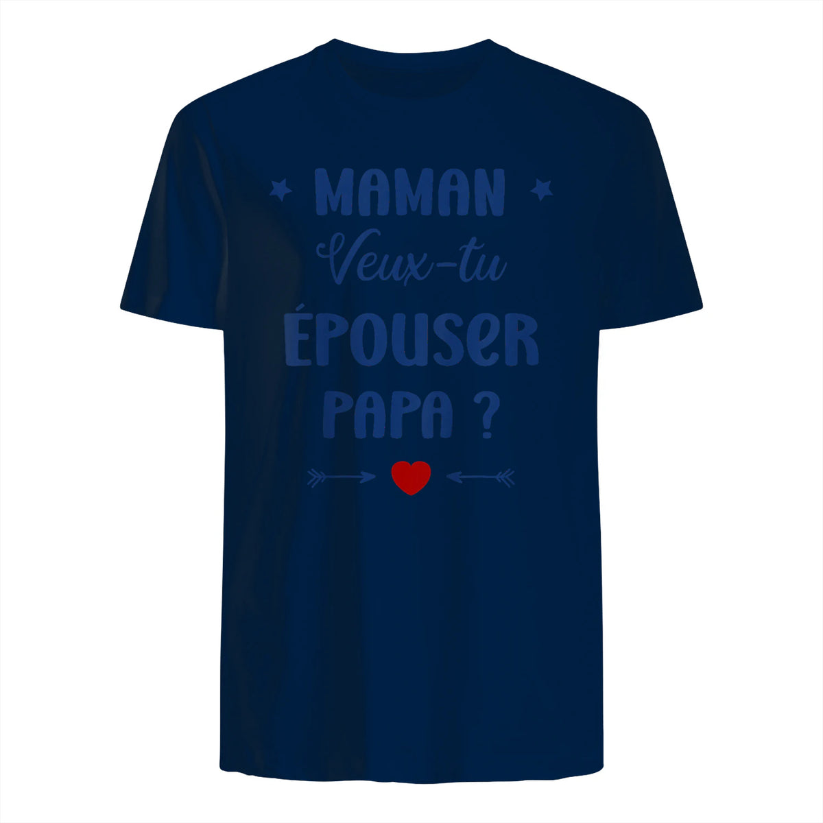 Demande en Mariage Originale Maman Veux-tu épouser Papa in Navy - back view