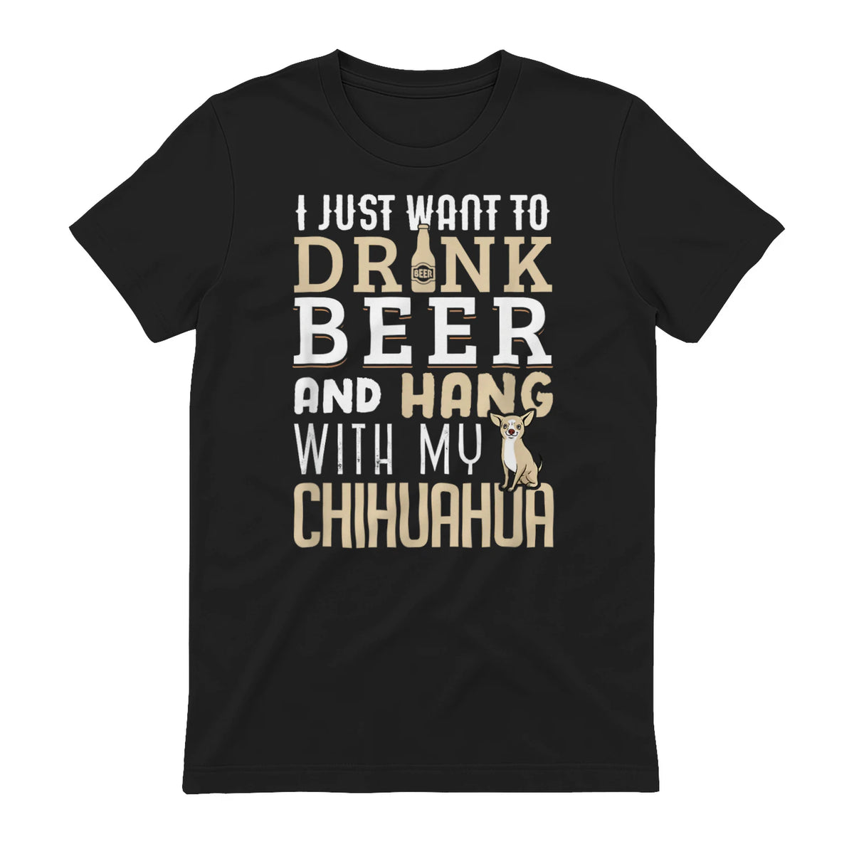 Drôle fête des pères amoureux des chiens Chihuahua Papa Shirt in Black - back view
