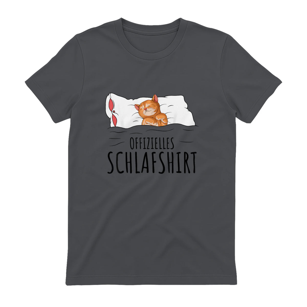 Süße Katzen & Haustier Geschenkideen Offizielles Schlafshirt Katze Schlafanzug Katzen in Charcoal - back view