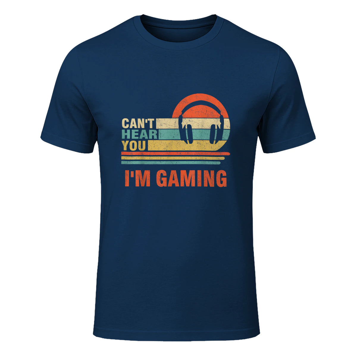 Funny Gamer Gift Headset Can't Hear You I'm Gaming in Navy - front view