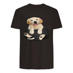 Cadeaux pour les amoureux des chiens Golden in Pocket in Dark Chocolate - back view