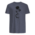 Occult Vintage Moon Rose Witchcraft Okkult Hexe Gothic in Heather Navy - back view