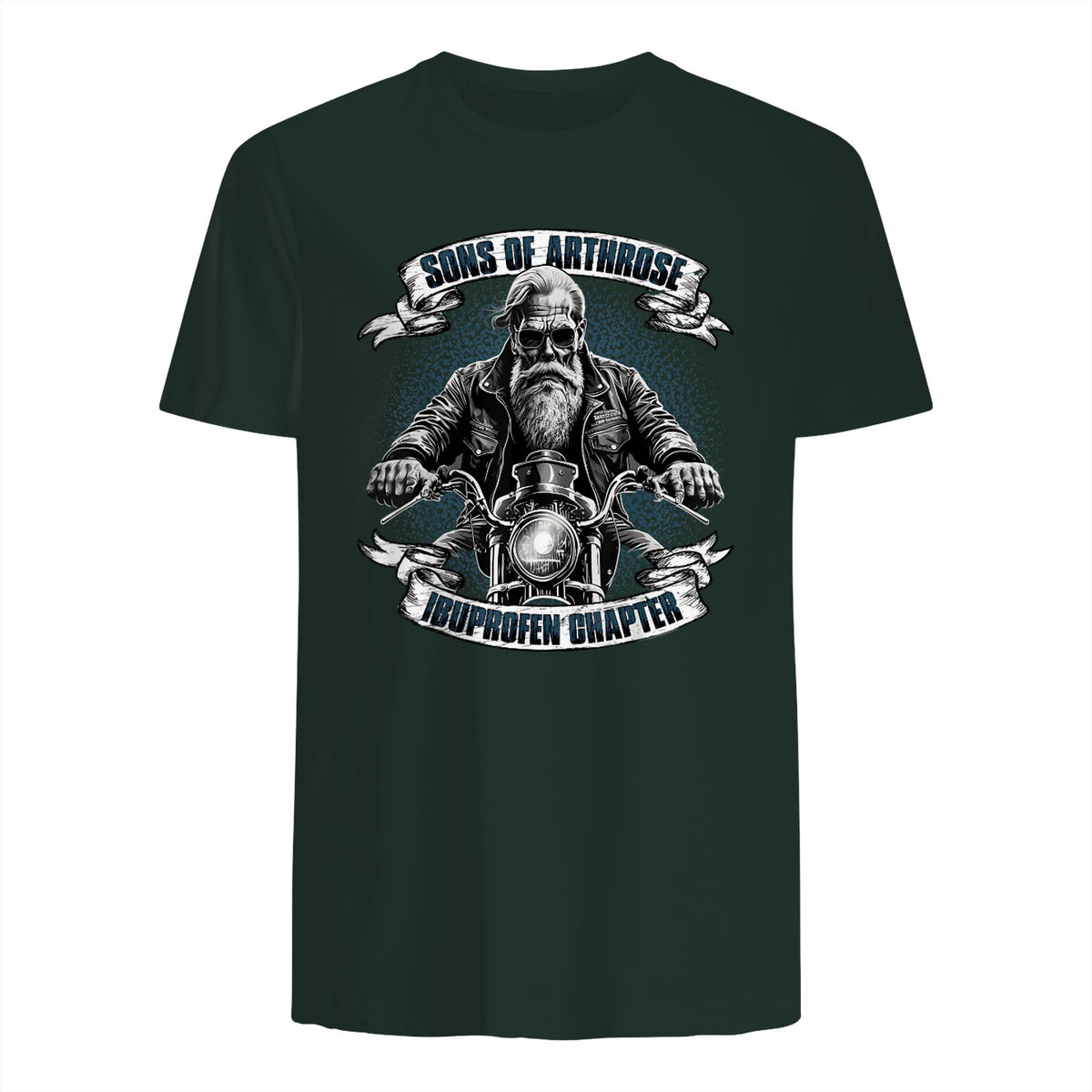 Lustiger Biker Spruch für den alten Mann - Sons of Arthrose - Ibuprofen Chapter Biker Motorradfahrer für ältere in Forest Green - back view
