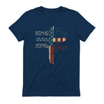 USA Flag Religious Quote Fourth of July Christian Faith T-Shirt in Navy - back view
