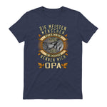 Opa Spruch Die Meisten Menschen Nennen Mich Beim Namen in Heather Navy - back view