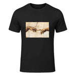 Creation of Adam Michelangelo Die Erschaffung Adams Kunst in Black - front view