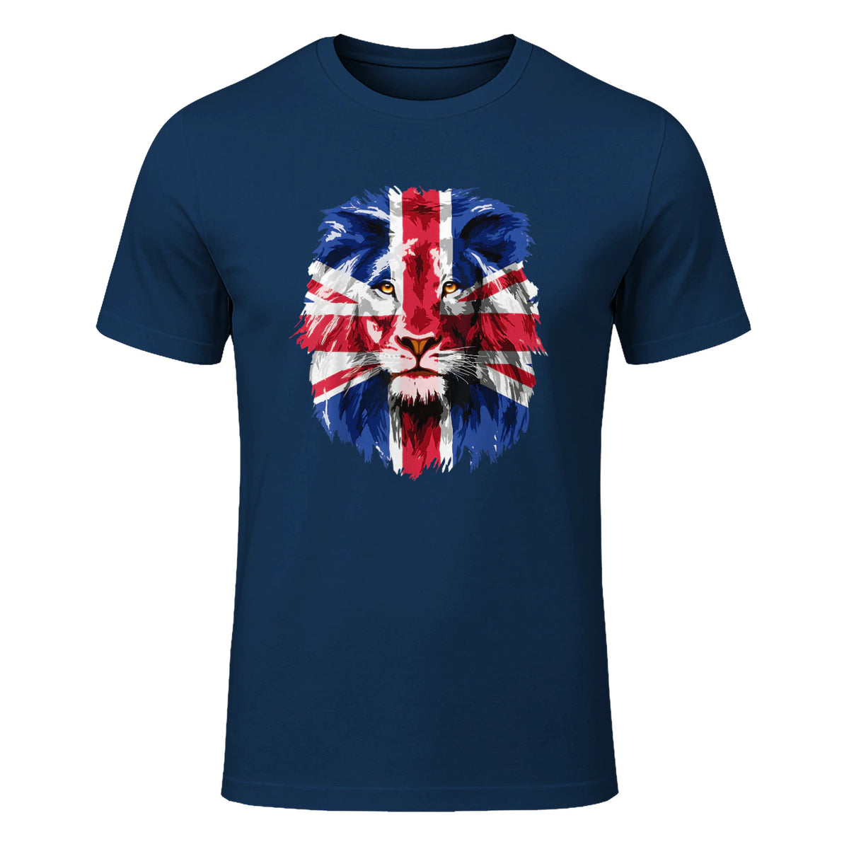 Union Jack UK Flag Lion Face Great Britain Union Jack Flag in Navy - front view
