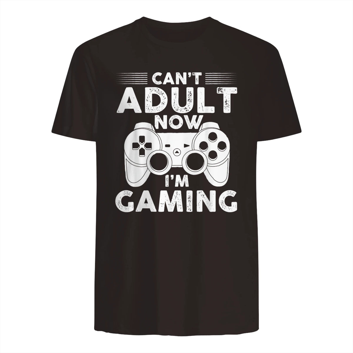 I Can't Adult Now I'm Gaming Gamer Console T-Shirt in Dark Chocolate - back view