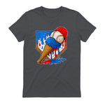 Distressed Baseball Boys Ice Cream Drip Baseball Boys Youth T-Shirt in Charcoal - back view