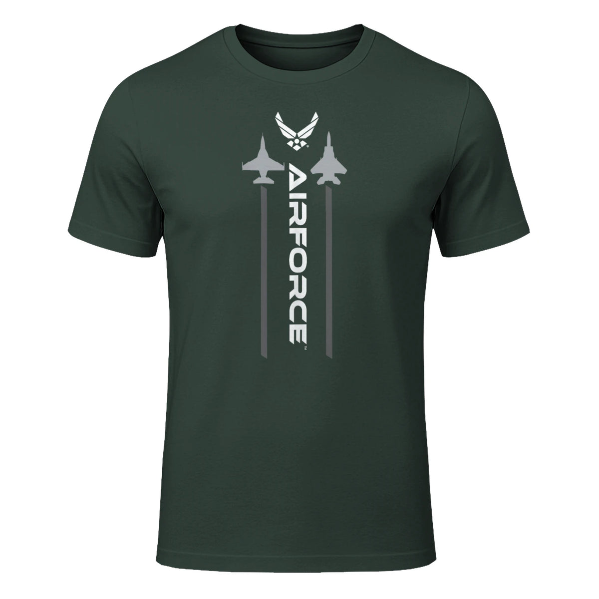 US Air Force with Logo T-Shirt in Forest Green - front view