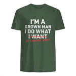 I Do What My Daughter Wants Dad T-Shirt in Military Green - back view