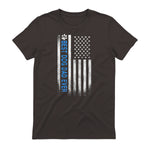 Best Dog Dad Ever American Flag T-Shirt Gift for Best Father in Dark Chocolate - back view