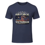Veteran US Air Force TShirt - American Betsy Ross Flag T-Shirt in Heather Navy - front view