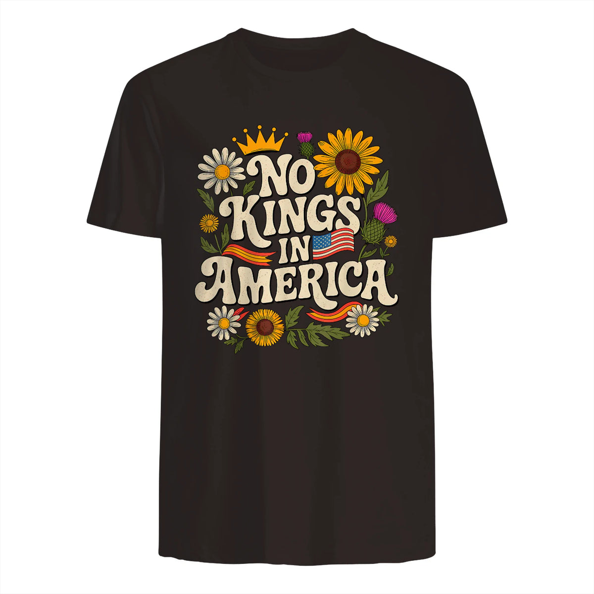 No King in America T-Shirt in Dark Chocolate - back view