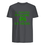 I Paused my Game to be Here Gamer T-shirt Gaming Geek Tee in Charcoal - back view