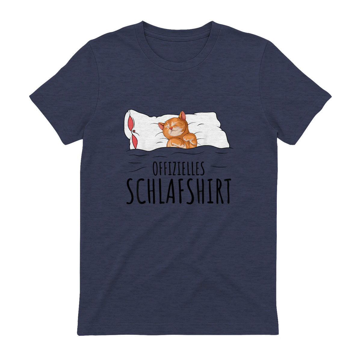 Süße Katzen & Haustier Geschenkideen Offizielles Schlafshirt Katze Schlafanzug Katzen in Heather Navy - back view