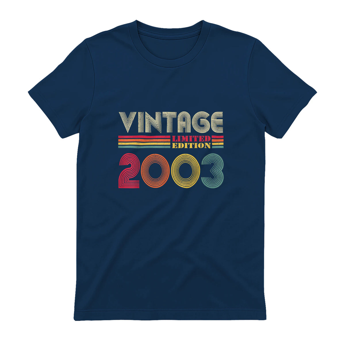 Vintage Twenty-First Birthday Gift T-Shirt in Navy - back view