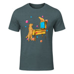 Flipper Wiz chien chat jouant au flipper in Dark Heather - front view