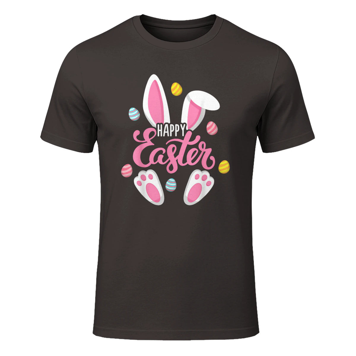 Happy Easter Bunny Women Girls Rabbit Easter Egg Hunt Funny in Dark Chocolate - front view