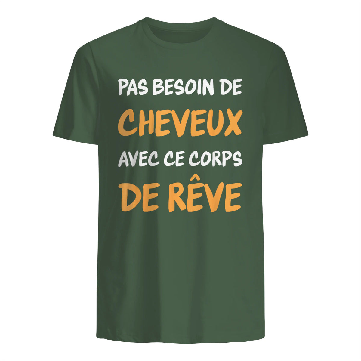 Calvitie Humour Papa Chauve in Military Green - back view