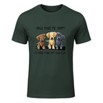 Dogs Makes Me Happy Humans Make My Head Hurt T-Shirt in Forest Green - front view