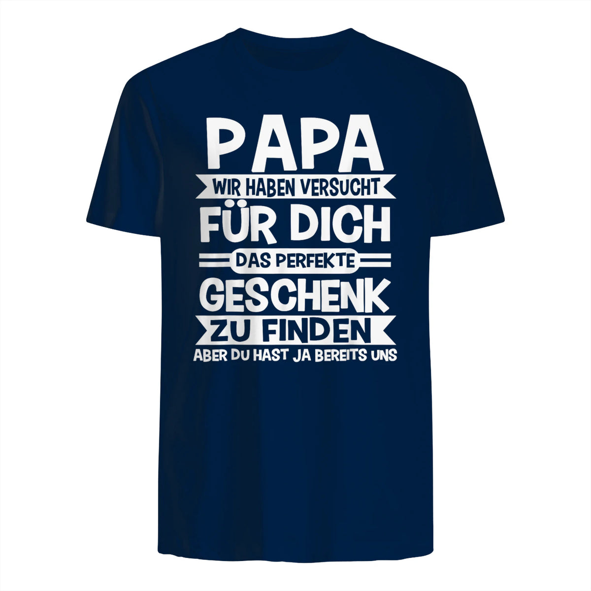 Papa und Vater Motiv, Lustiger Spruch, Herren Vatertag Halbarm in Navy - back view