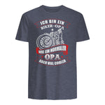 Biker-Opa wie normaler Opa Aber viel Cooler - Motorrad Shirt in Heather Navy - back view