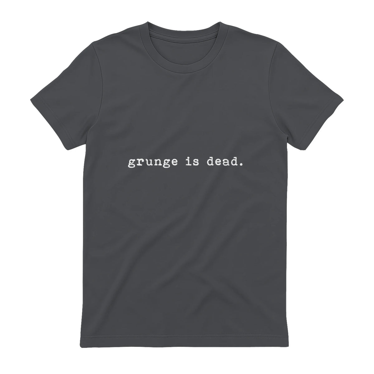 Chemises de soirée rock des années 90 Grunge Is Dead Novelty Saying Funny in Charcoal - back view