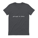 Chemises de soirée rock des années 90 Grunge Is Dead Novelty Saying Funny in Charcoal - back view