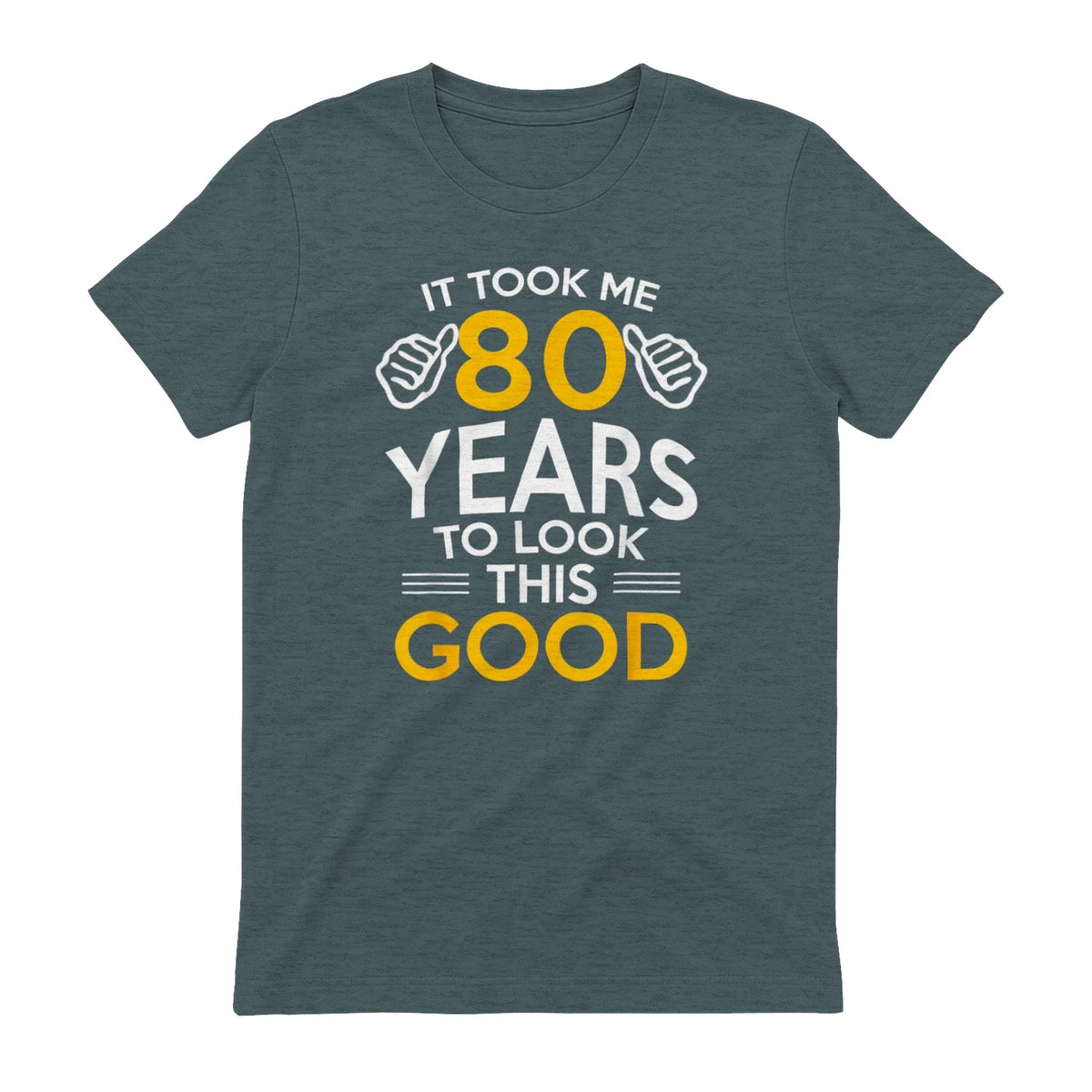 Took Me Eighty Years Birthday Gift T-Shirt in Dark Heather - back view
