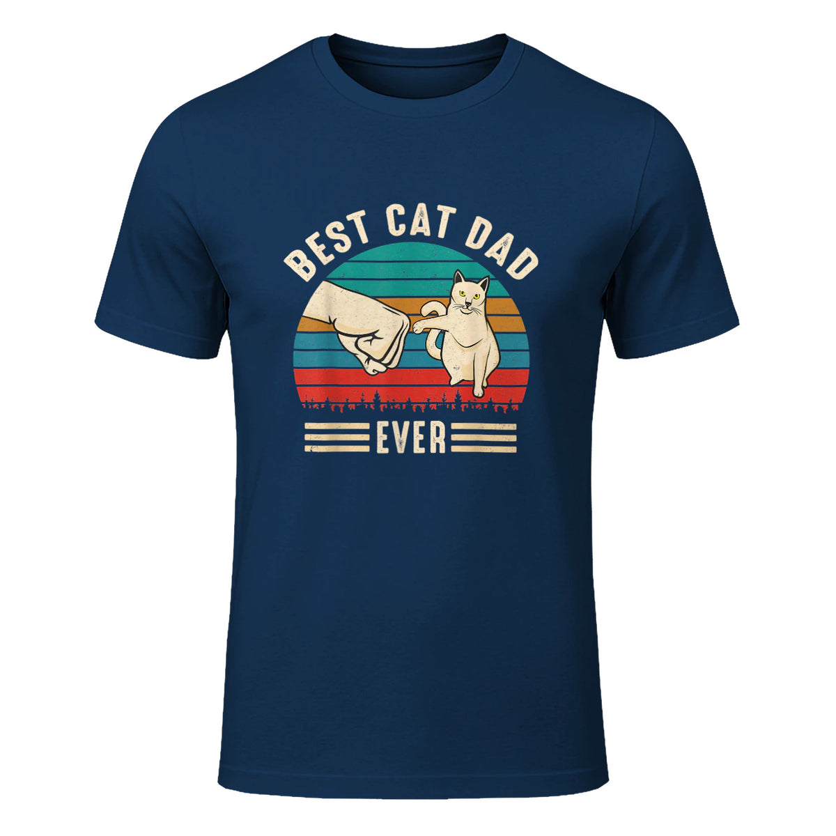 Best Cat Dad Ever - Meilleur chat papa jamais chat in Navy - front view