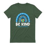 In April We Wear Blue Autism Ribbon T-Shirt in Military Green - back view