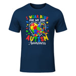 I Wear Blue for My Son Autism Awareness for Women Autism Mom in Navy - front view