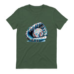 Baseball Drip Ice Cream Sprinkles Baseball Glove T-Shirt in Military Green - back view