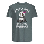 Cute Panda Kawaii Just A Girl Who Loves Pandas Girls in Dark Heather - back view