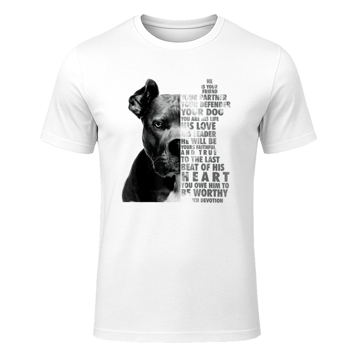 He Is Your Friend Your Partner Your Defender - Pitbull Lover T-Shirt in White - front view