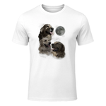 Howling at The Moon Shirt - Funny Golden Retriever T-Shirt in White - front view