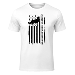 German Shepherd Dad Vintage Flag Patriotic Dog T-Shirt in White - front view
