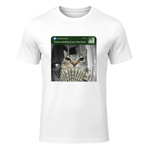 There is Motion at Your Front Door Funny Cat Motion Meme T-Shirt in White - front view