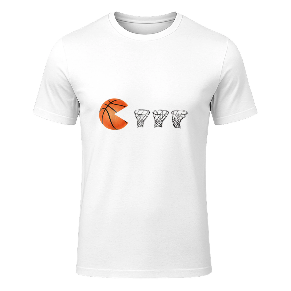 Funny Basketball Bucket for Men Boys T-Shirt in White - front view