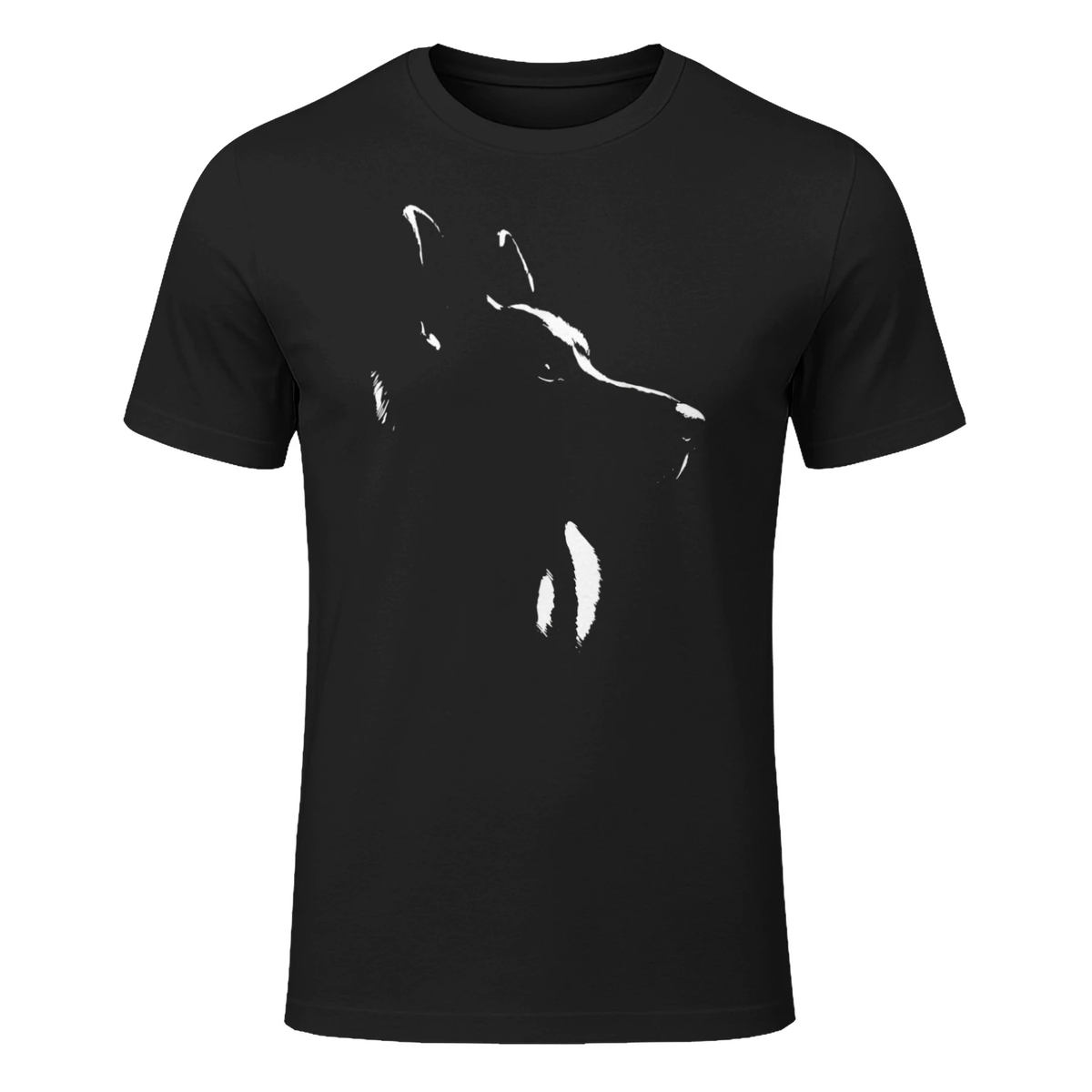 German Shepherd Silhouette Graphic for Men Women T-Shirt in Black - front view