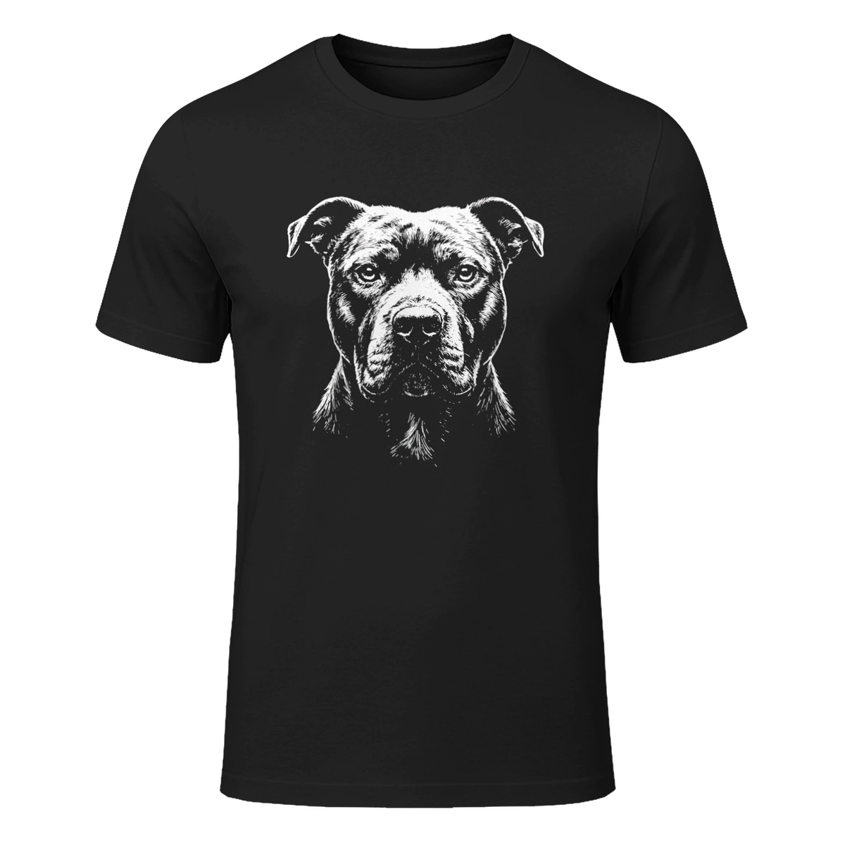 Pitbull Illustration Pit Bull T-Shirt in Black - front view