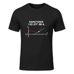 Math Teacher Gifts - Sometimes I go Off on a Tangent T-Shirt in Black - front view