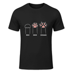Scissors Stone Paper Cat Cat Lovers Cat Funny Cats T-Shirt in Black - front view