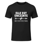 Nouveau Bientot Papa Futur Père Annonce Grossesse Originale T-Shirt in Black - front view