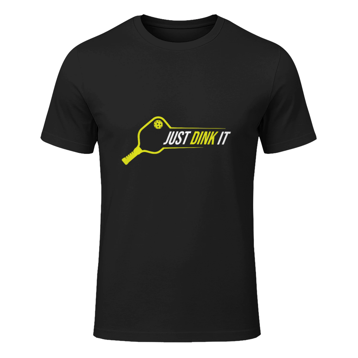 Pickleball Shirt, Funny Just Dink It Pickleball Men Women T-Shirt in Black - front view