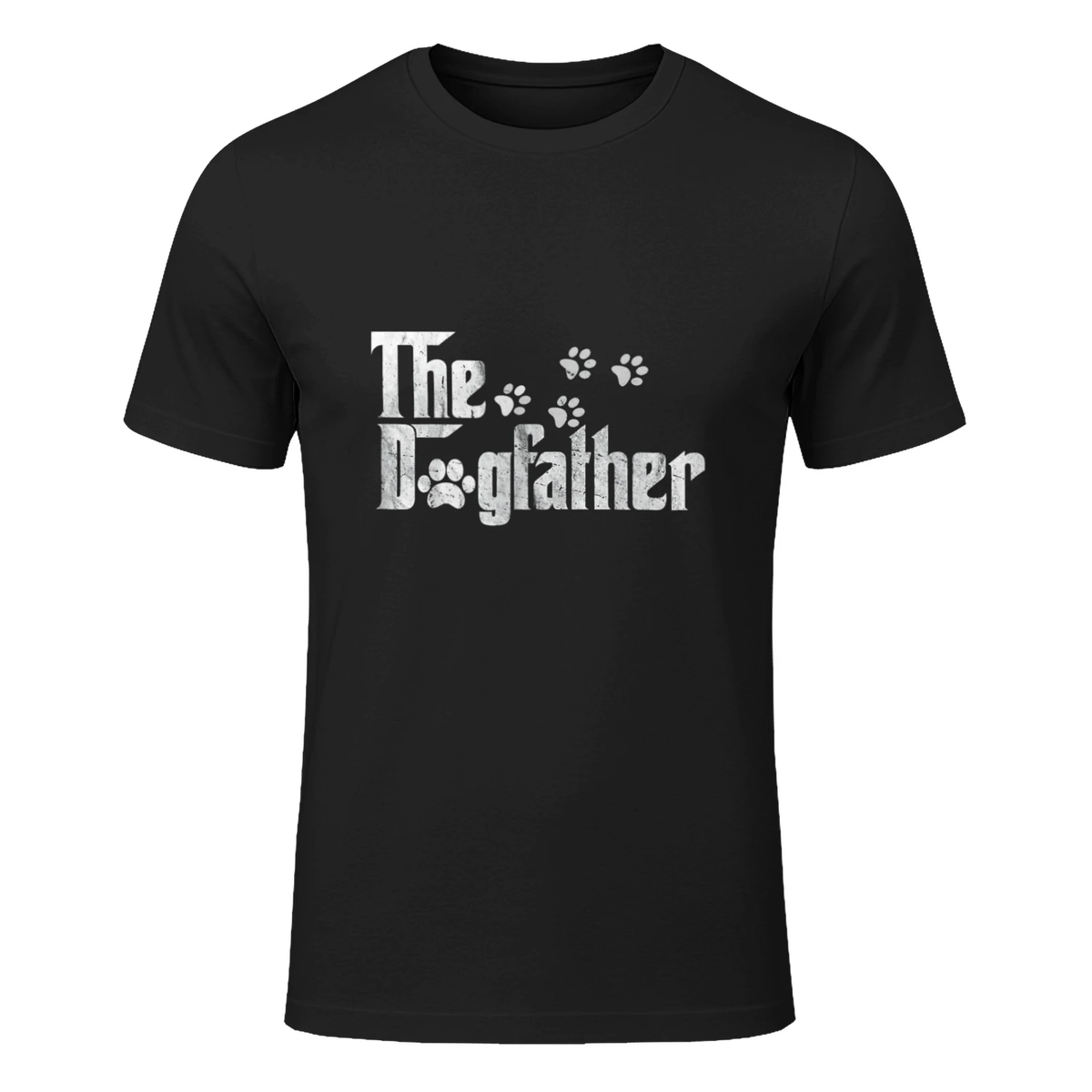 The Dogfather Dog Lover Funny Dog Dad Shirt For Fathers Day T-Shirt in Black - front view