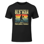 Cool Pickleball Design For Men Grandpa Pickleball Player T-Shirt in Black - front view