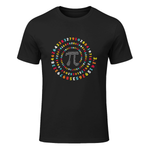Funny Pi Day Spiral 3,14 Pi Number Symbol Math Teacher T-Shirt in Black - front view