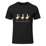 Off to Actively Monitor Teacher Testing Day Goose T-Shirt in Black - front view